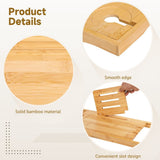 Bamboo Bathtub Caddy Tray, Adjustable 29.3" to 37.4", Expandable Bath Shelf with Multiple Slots, V1369-AZ3-W-08988