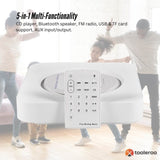 Tooleroo Wall Mountable CD Player Speaker - Bluetooth HiFi FM Radio White V238-SUPDZ-41113578569808