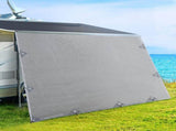 Caravan Privacy Screen Roll Out Awning 4.6x1.95M End Wall Side Sun Shade Grey AWN-CV-B-SS-46