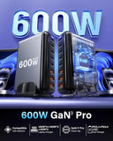600W GaN 8 Ports Fast Charging Station USB&Type-C for iPhone, Laptops, MacBook V201-GAN0600BL8AU