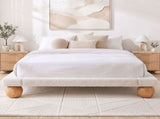 Artiss Queen Bed Frame and 2 Bedside Table Set, Boucle Upholstery Platform Bed BFRAME-G-DUNE-BS-03X2