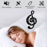 Modern Acrylic Analog Black Wall Clock With 3D Musical Note Design Roman Numerals Quiet Movement V1369-AZ3-W-13813