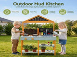Keezi Kids Mud Kitchen Play Kitchen Toy Kitchen Set with Blackboard 110cm PLAY-WOOD-TRG-BOARD