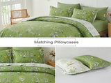 Vintage Delicate green bloom 3 Pc Comforter & Pillow Cover Set V745-MAB010487AJ3