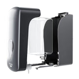 1L Manual Soap Dispenser Large Button Wall Mounted Double Leakproof Pump Drip Liquid Dispenser Black V1294-YM0901-3112250043611
