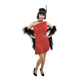 Ladies Flapper Costume Charleston Gatsby Chicago Fancy Dress Party 1920s 20s - Red V563-12098