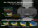 Red Professional HD Digital Night Vision Binoculars - 6X Optical Zoom, IR Illumination, Record 2.5K V888-ELOSUNG27376