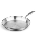 SOGA Stainless Steel Fry Pan 24cm Frying Pan Top Grade Induction Cooking FryPan FRYPANSS2862A24CM