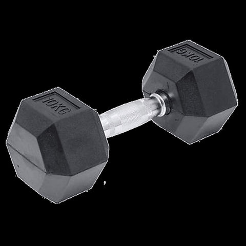 10KG Commercial Rubber Hex Dumbbell Gym Weight V63-794095