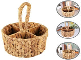 Wicker Flatware Organizer, Kitchen Utensil Holder for Countertop, Silverware Natural Woven Flatware V1192-AZ-W-33757