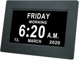 7" Large Display Digital Clock with Detailed Time & Date, Multiple Alarm Reminders,Language V1189-LC-RY-00503