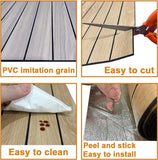 2 Pack Peel and Stick Oak Wood Slat Feature Panels 300x40cm Each DIY TV Headboard PVC Decor V1188-ZXY-131-793