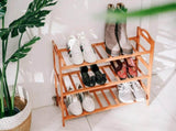 Bamboo 3 Tiers Layers Storage Shoe Rack & Organiser V1181-HO0162