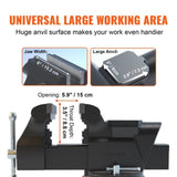 VEVOR 6" Bench Vice w/ Anvil 360&deg;Swivel Locking Base Heavy Duty Ductile Iron V952-DGNTQDXZSYCQ6QSMGV0