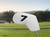 Yellow Golf Iron Head Covers Set of 10 - Waterproof PU Leather Club Protectors with Embroidered V888-ELOSUNG23727