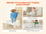 Montessori Weaning Table and Chair Set, Wooden Toddler Table and Chair Set for Aged 1-5, Adjustable V952-ETDNZY151321XG9U9V0