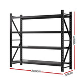 Giantz 2Mx1.8M Garage Shelving Warehouse Rack Pallet Racking Storage Shelf Black WR-F-20186-200BK-ABC