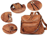 Women's Backpack with Wallet, Fashionable Leather Backpack for Women, Convertible Shoulder Bag for V1189-LC-RY-00551