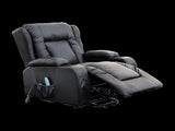Recliner Chair Electric Massage Lift Chair with Heat Function PU Leather Lounge Sofa Black V63-834091