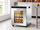 Devanti Food Dehydrator Stainless Steel Fruit Dryer 16 Tray Silver FD-E-500R-16T-SS