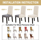 Stretch Dining Chair Covers Set of 6 Chair Covers for Dining Room Parsons Chair Slipcover Chair V1258-DP02-F-644