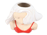 Girl Face Vase Modern Decorative Sculpture Ceramic Head Flower Vase for Living Room Bedroom Office V1294-YM0706-3115230067111