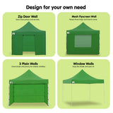 Wallaroo 3x3 PopUp Green Gazebo Marquee Outdoor Tent GAZ-POP-3X3-GN