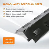 4 Pack Porcelain-Coated Steel Grill Heat Plates, Replacement Burner Covers for Char-Broil and V1189-LC-HW-00366