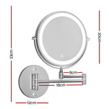 Embellir Extendable Makeup Mirror 10X Magnifying Double-Sided Bathroom Silver MM-E-EXTEN-10X-LED-7IN