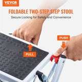 Step Ladder 2-Step 150kg Capacity, Ergonomic Folding Steel Step Stool with Wide Anti-Slip Pedal, V952-JYTDGKZDLB00QE3JSV0