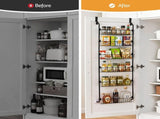 Artiss Over Door Storage Hanger Pantry 6-Tier Metal Hook Hanging Organiser Black OVDS-A-MET01-BK