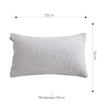 SOGA 35cm Throw Pillow Off White Lumbar Embroidered Decorative Cover Stitch for Home Decor FRENCHCUSHION316