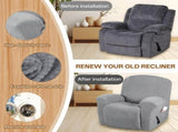 Recliner Chair Cover, Stretch Jacquard Recliner Slipcover, Furniture Protector for Recliner Chairs, V1369-AZ3-W-10756