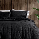 Ardor Rui Black Embossed Velvet Soft Quilt Cover Set Queen V442-INT-QUILTCS-RUIVELVET-BLACK-QS