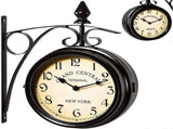Wall Clock Wrought Iron Garden Clock Station Clock 2-sided Handmade Grand Central Terminal New York V1263-JX-1864