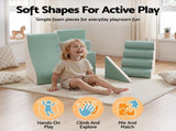 Keezi Kids Climbing Blocks 4-Piece Foam Toddler Playset Soft Indoor Climbing Toy Rocker KCB-4IN1-GN