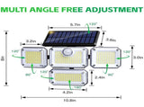 solar outdoor light, motion sensor wall light, waterproof led light, rotatable solar panel, V1102-124-19049-WHI-4PCS