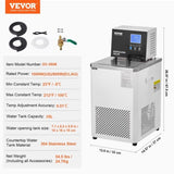 Laboratory Chiller Circulator, 6L Chiller Lab Low Temperature Cooling Liquid, 23&degF-212&degF Circulator V952-SYSXHLQQ6L50FGTJAV3