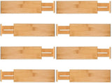 8 Pack Bamboo Adjustable Kitchen Drawer Dividers V178-36045
