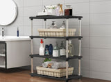 4 Tier Plastic Storage Shelves, 31.4" Shelving Unit Storage Rack Organizer for Home, Garage, V1192-AZ-W-33799
