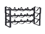 Artiss 3-Tier Wine Rack Metal Freestanding 12 Bottles Modular Countertop Wine Display Shelf Black FUR-U-WINE-01-12B