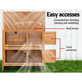 i.Pet Rabbit Hutch 91.5cm x 45cm x 82cm Chicken Coop Large Wooden House Run Cage Pet Bunny PET-GT-RHT1240