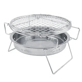 1 Piece Mini Charcoal BBQ Grill, Foldable Stainless Steel Round Camping Grill for Picnics, Patios V1189-LC-HW-00255