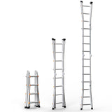 Telescoping Ladder A Frame, 13 FT Compact Aluminum Extension Ladder, Multi-Function Portable V952-DGNAZXYST40MJ7HIQV0