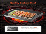 Carbon Steel Griddle, 22x16 inch Universal Flat Top Rectangular Plate, Gas Grill Griddle for BBQ V952-DCJPTG2016INSC89SV0