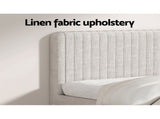 Artiss BedStory Queen Bed Frame with Mattress Set Platform Base Pocket Coil Linen Upholstered BFRAME-SET-AMMY-XF-34-Q