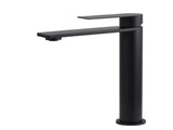 WELS Matt Black Square Tall Flat Lever Handle Basin Mixer Vanity Sink Faucet Spout V1233-KRS102BL