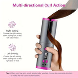 USB LCD Wireless Charging Automatic Portable Curler Smart Home Personal Care Appliance Mini V1106-DDJFB001