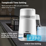 4L Water Distiller 1L/H Distilled Water Maker Timing & Temp Display White V952-D1LH4L1LH220VTOAVV3
