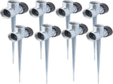 8 Pack 1/2 inch Zinc Alloy Lawn Sprinkler Spike Base, Water Flow Thru Sprinkler for Yard, Lawn, V1258-DP02-WO-830